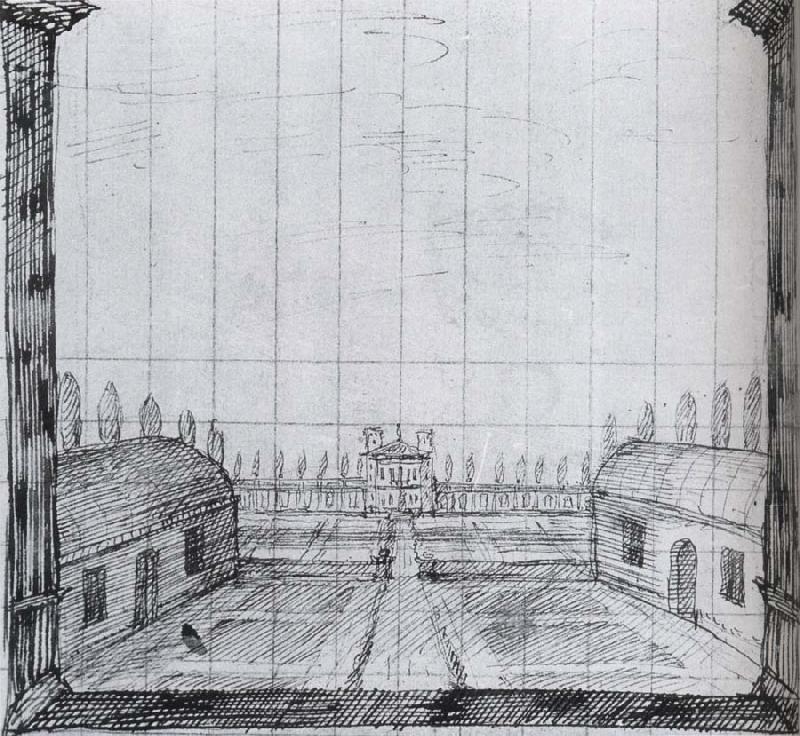 Design for the Second intermedium,spring in Florimene, Inigo Jones